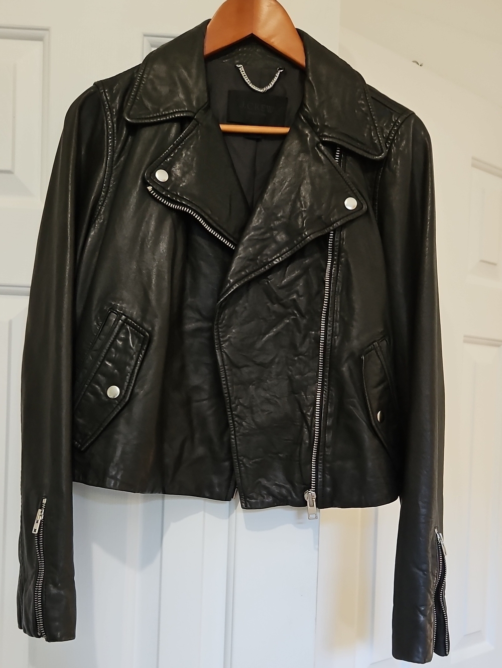 J. Crew Black Leather Moto Jacket